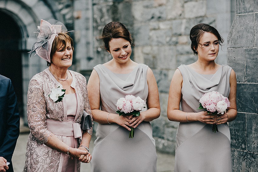 bridemaides and sisters with mother of bride