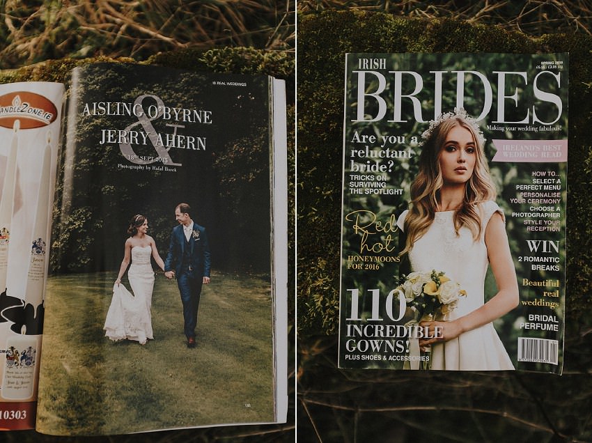 real wedding publication in Irish Brides Magazine. Aisling and Jerry in Marlfield House diy themed wedding 