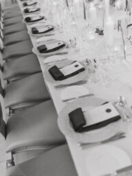 table decor in black & white