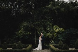 photo session in gardens of the Marlfield House after ceremony