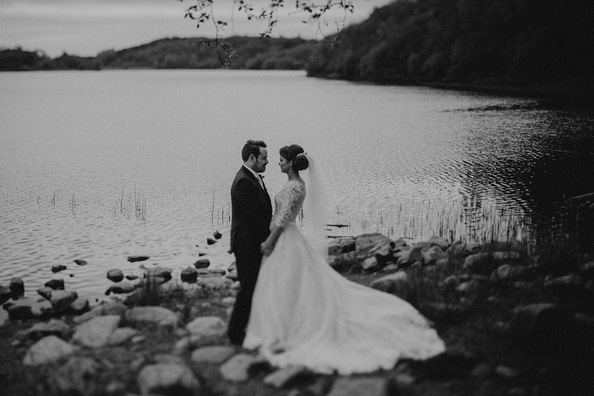 wedding Picture at the lake nearby Farnham estate, alternative documentary photography