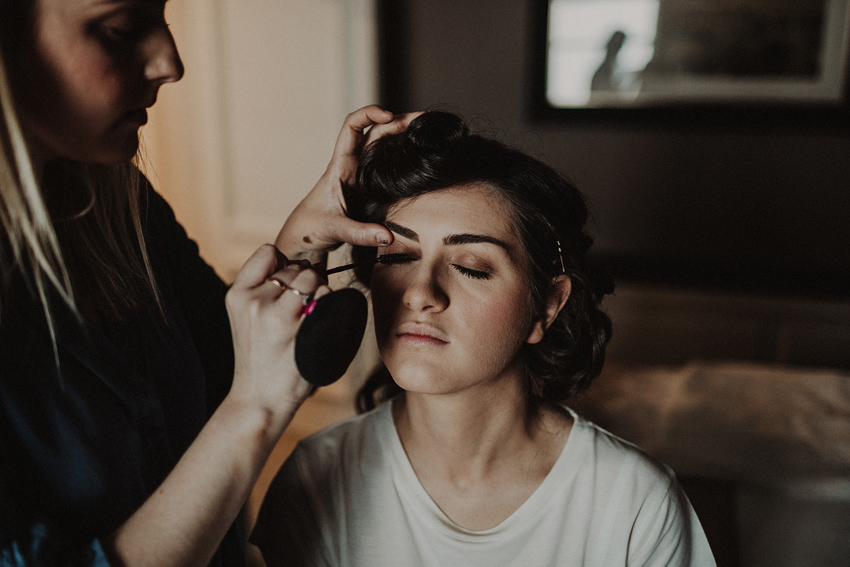 Grainne is getting her makeup done