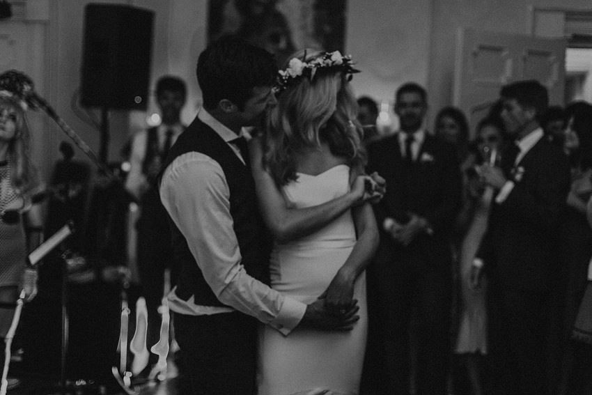 intimate moment at the first dance
