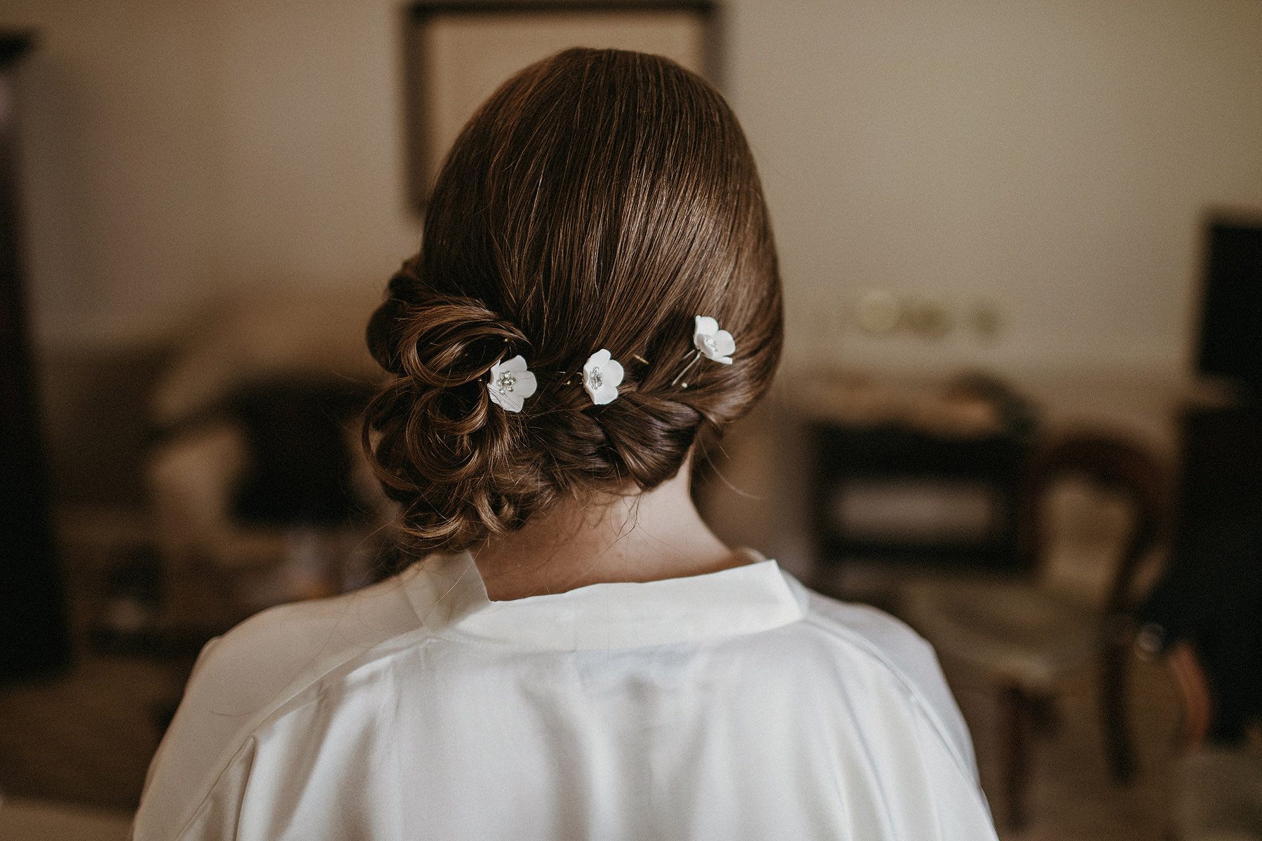 Bride with flowers in the hair 